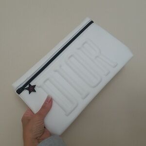 LARGE Christian Dior White Cosmetic Clutch Bag